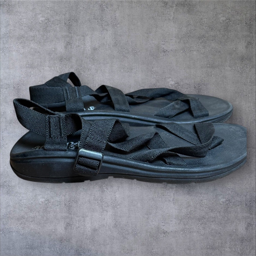 Malibu‎ Sandals Black Strappy Slingback Outdoor Sandals – Women's 8 Gorpcore